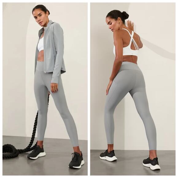 Athleta Pants - NWT Athleta Interval Stash 7/8 Leggings Size Small Storm Cloud Gray